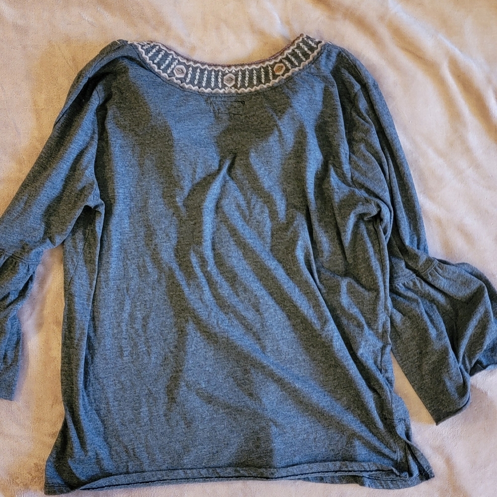 Johnny Was Grey Embroidered Top - Picture 3 of 5